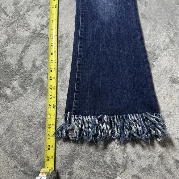 Vintage Y2K Aurora Fringe Flare Jeans Size L‎ (28x27) Rave Festival Stretch - Picture 8 of 9
